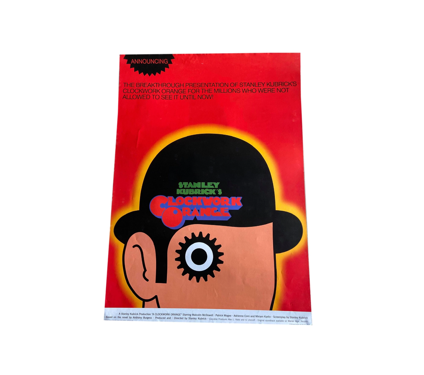 90s A Clockwork Orange Movie promotional Poster