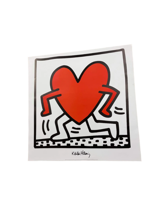 Keith Haring Running Heart Print